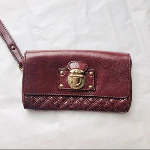 Marc Jacobs Merlot Plum Quilted Wristlet (w/ Gold)